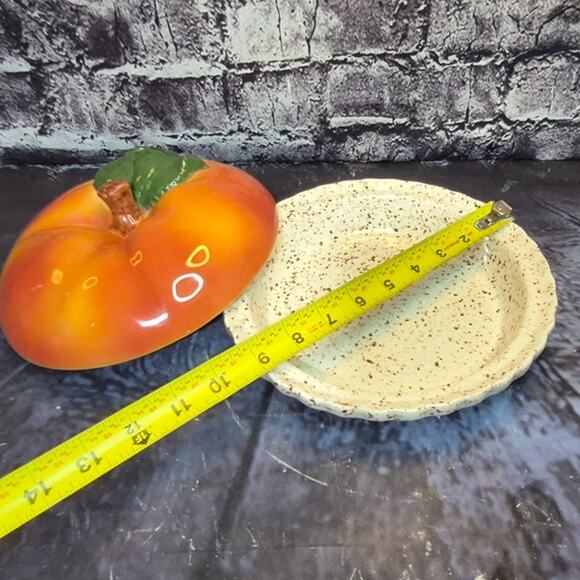 Vintage Peach Pie Holder Ceramic Pie Plate - Picture 5 of 6